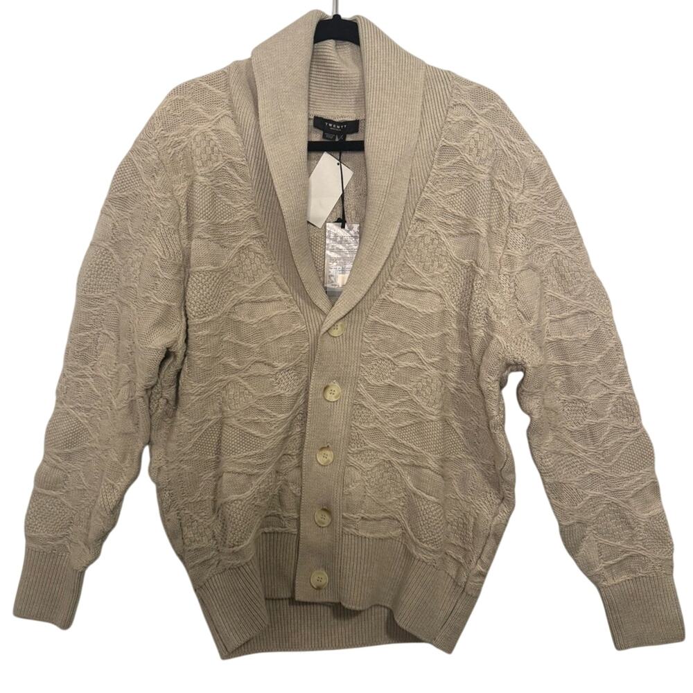 Twenty Montreal M NWT Men's Oatmeal Cable Cardigan 3564 F